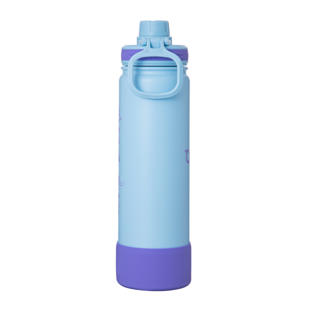 Starsea 22oz insulated bottle – side view with straw lid