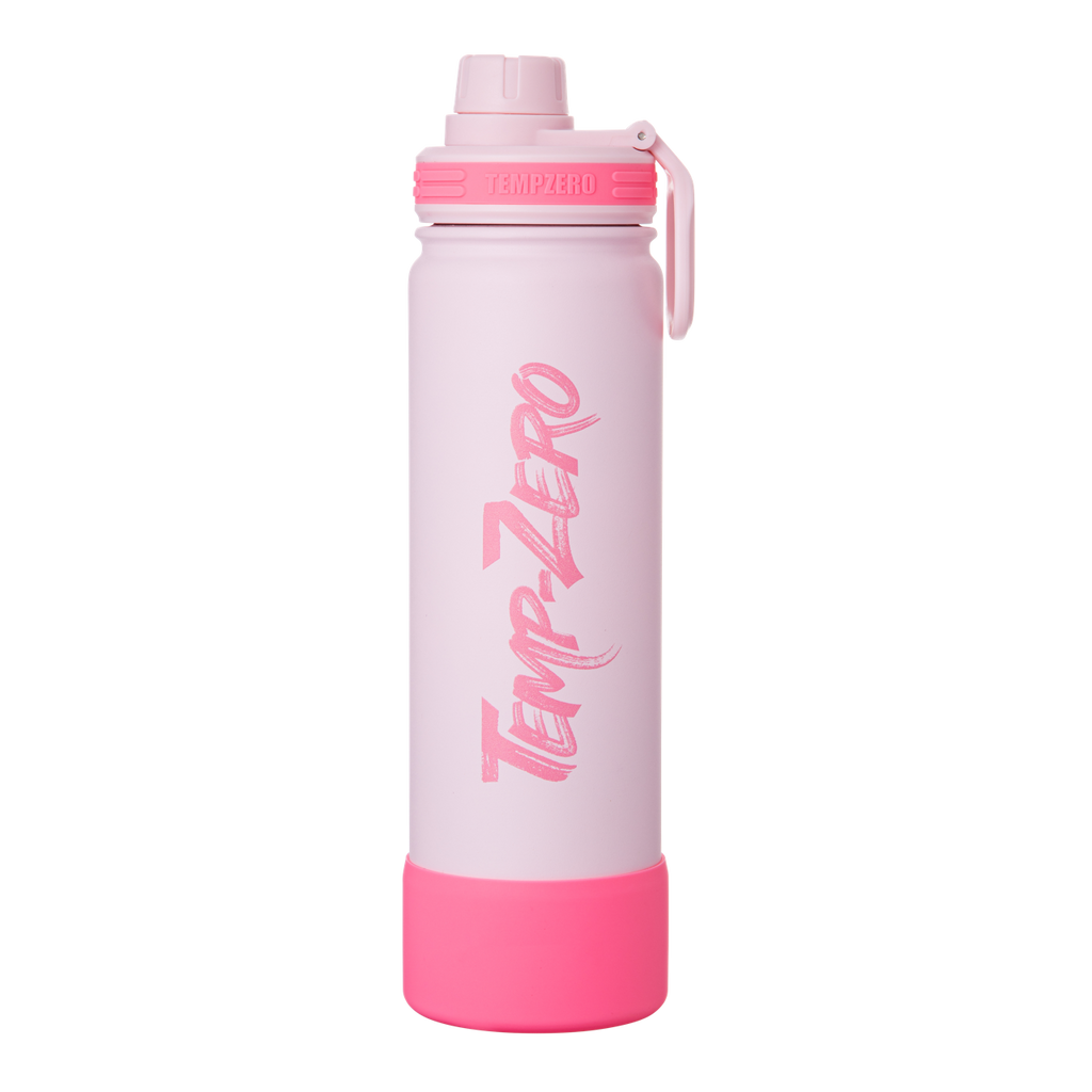 Temp-Zero 22oz Insulated Water Bottle – Soft Pink (Blush Bloom)