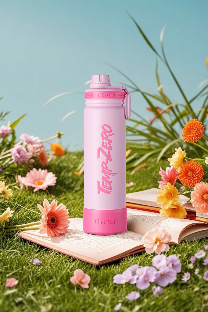 Temp-Zero 22oz Insulated Water Bottle – Soft Pink (Blush Bloom)